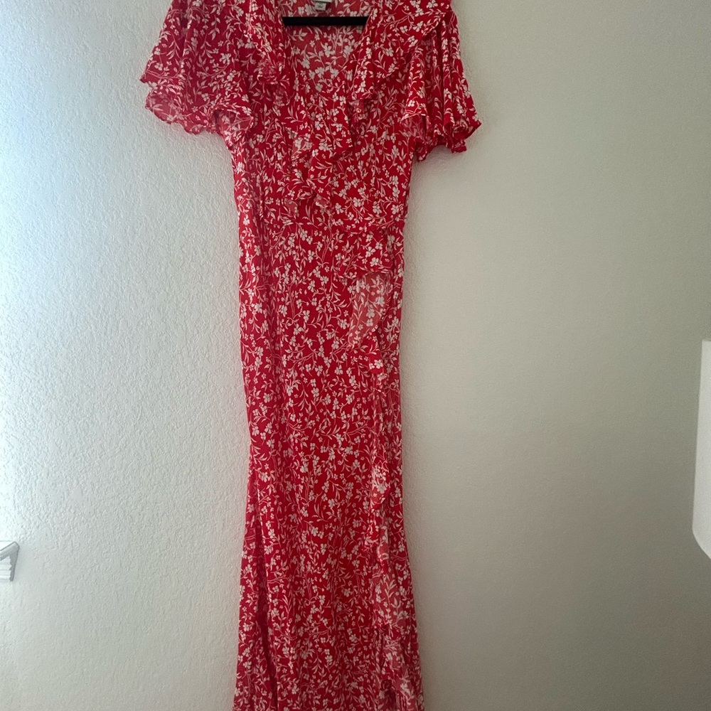 A New Day Red Floral Maxi Dress
